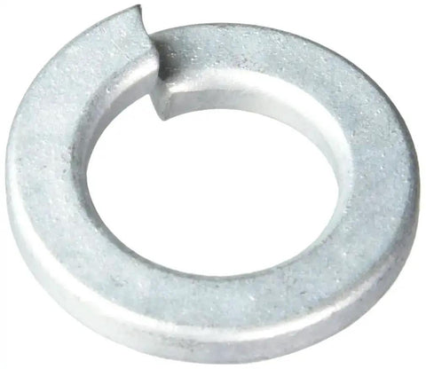 Split Lock Zinc Washer 5/8 Inch 25 Pack for nuts and bolts prevents loosening from vibration and corrosion, metallic close-up