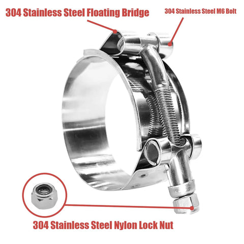 T-bolt hose clamp, 1 inch (32–37 mm) stainless steel, 4-pack for radiator hoses