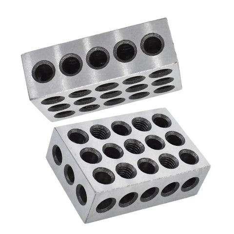 Five Pair 1-2-3 Blocks Set With 23 Holes For Precision Machining, 0.0002 Inch Squareness, Hardened Tool Steel Machinist Jig