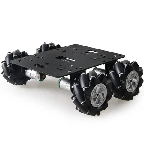Omnidirectional 80mm Mecanum Wheel Robot Chassis MC200 4WD Kit with aluminum panel and DC encoder motors for Arduino and Raspberry Pi