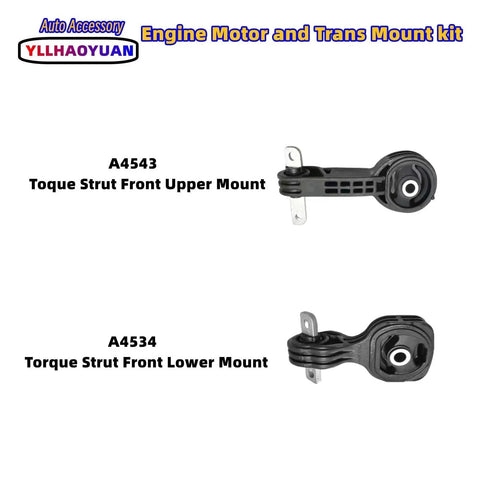 Front view of two mounts from the Four Piece Engine Mount Kit For 2006 2011 Honda Civic 1.8L Direct OE Replacement With Durable Rubber Insulators