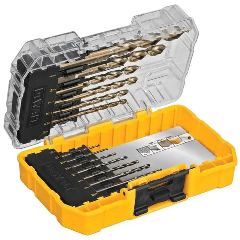 Cobalt Alloy Steel Drill Bit Set With Pilot Point, 14 Piece, For Wood Metal And I Beams, Connectable Bit Storage System