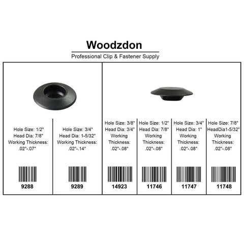 141 Piece Auto Body Black Plastic Hole Plugs Kit Pro Grade With Flush Mount And Button Style Assortment For Sheet Metal display