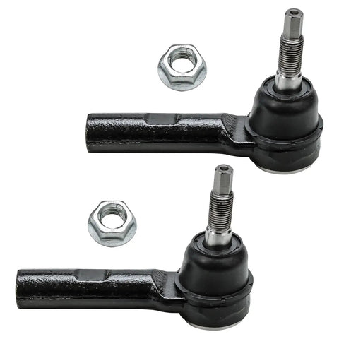 Front Wheel Hub And Bearing Kit For RWD Chrysler 300 Dodge Charger Challenger Magnum Includes 2 Front Hub Assemblies And 2 Outer Tie Rod Ends 4 Piece Replacement Set 5 Bolts showing tie rod ends and bolts
