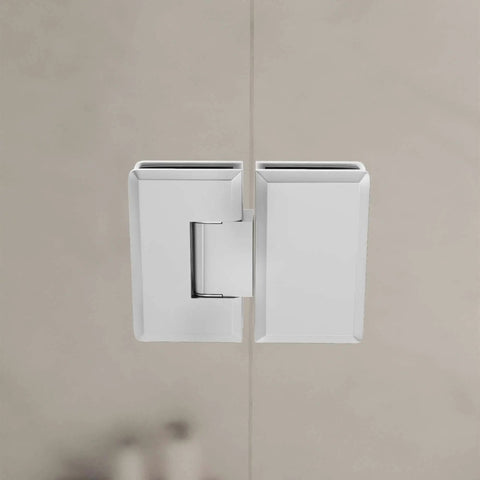 Adjustable Glass To Glass Shower Door Hinge With 180 Degree Swing Heavy Duty Solid Forged Brass Satin Finish Fits 3/8 In Or 1/2 In Glass 4-7/16 In Overall Width Frameless Shower Door Hardware For Easy Install Built To Last