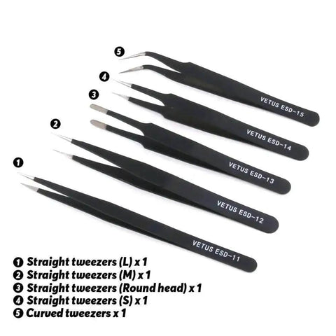 21Pcs Modeler Basic Tools Craft Set For DIY Mecha And Miniature Car Models Starter Kit tweezers set, including straight and curved tweezers