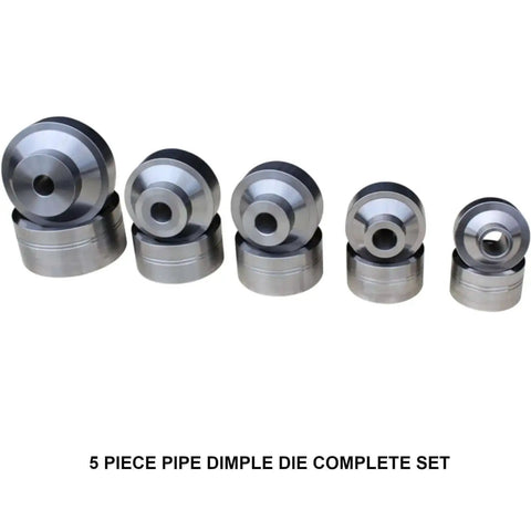Pipe Dimple Dies Five Piece Set for Off Road Fabrication CNC Machined 4140 Chrome Moly Steel side view, Oregon made