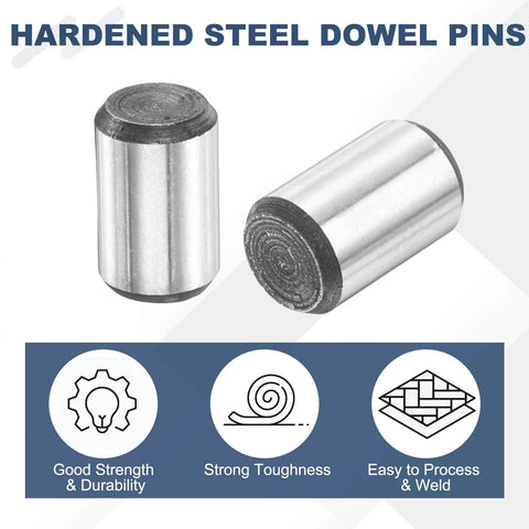 5 Pcs Carbon Steel Dowel Pins 5/16 Inch By 1/2 Inch Round Rods For Pegs And Shelves DIY Craft Shaft Model Car Gear Hardened Steel Pins Solid Bar Stock Go-To Mechanical Projects