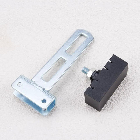 Automatic Sliding Gate Magnetic Limit Switch With Precision Locator Magnet, metal bracket and sensor on white background