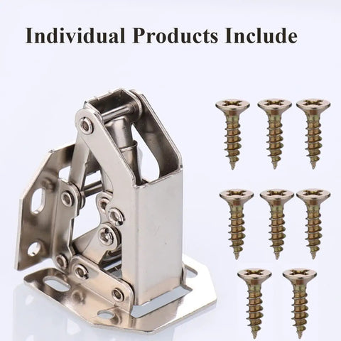Hidden Cabinet Hinges 3 Inch Surface Mount Concealed Hinges For Frameless Kitchen Cabinets With Screws 10 Pack front view
