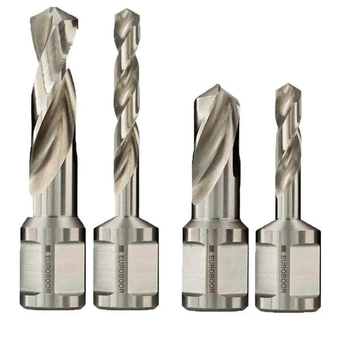 Set of 5/16 Inch HSS Twist Drill Bits For Magnetic Drill Press With Weldon Shank 2 Inch Cut Depth High Speed Steel SPI By Euroboor
