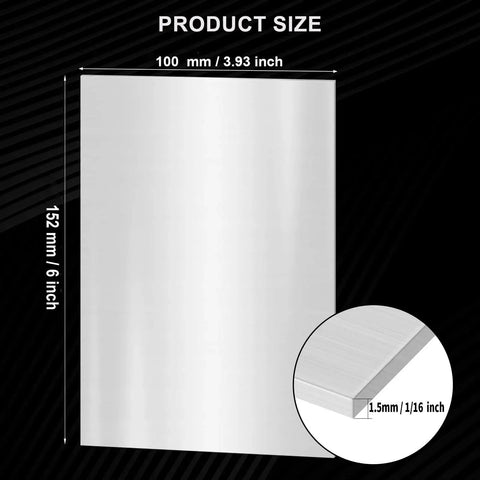 2 Pack 4x6 Inch 1/16 Inch 304 Stainless Steel Sheets 16 Gauge Metal Shim Plates for Kitchen DIY Crafting Model Making