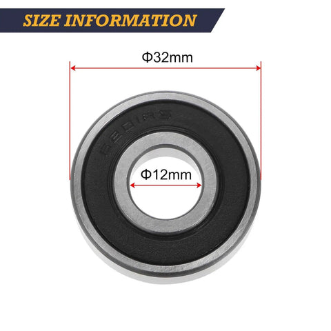 Heavy Duty 6201RS Deep Groove Ball Bearings 5 Pack With Double Rubber Seals 12x32x10mm size details Oraivy