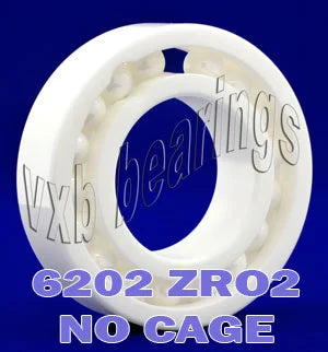 6202 Full Complement Ceramic Bearing 15x35x11 ZrO2 - VXB Ball Bearings