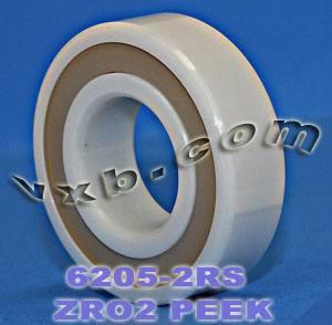 6205-2RS Full Ceramic Sealed Bearing 25x52x15 ZrO2/Si3N4 - VXB Ball Bearings