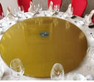 63" Chinese Gold Glass Lazy Susan Turntable - 1600mm