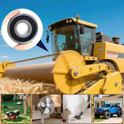 10 Pack 6303-2RS Double Rubber Seal Deep Groove Ball Bearings in farm machinery and household equipment applications.