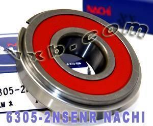 6305-2NSENR Nachi Bearing Sealed C3 Snap Ring Japan 25x62x17 Bearings - VXB Ball Bearings