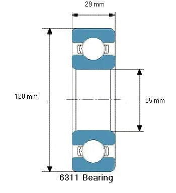 6311 Hybrid Deep Groove Bearing 55x120x29mm - VXB Ball Bearings