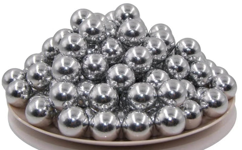 50 x 68 Caliber Self Defense Balls, Hard .68 Cal Aluminum Paintballs for Byrna SD LE/TCR Salt Supply S2, stack of solid alu balls