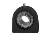Front view of 1-11/16 in (42.86 mm) Tap-Base with Set Screw, Stainless Steel Insert and Black T-Base Thermoplastic Housing.