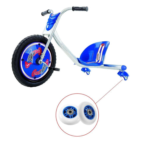 68mm x 24mm Wheels Replacement for Ripster Ripsurf Caster Board RipRider FlashRider PowerRider 360 Caster Trike in blue, shown close-up