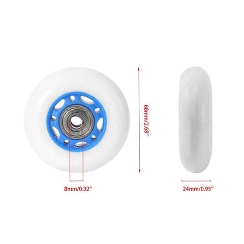 68mm x 24mm Wheels Replacement for Ripster Ripsurf Caster Board RipRider FlashRider PowerRider 360 Caster Trike Kids Scooter Blue
