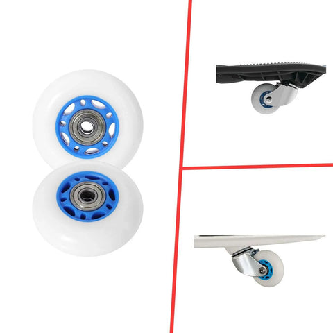 68mm x 24mm Wheels Replacement for Ripster Ripsurf Caster Board RipRider FlashRider PowerRider 360 Caster Trike Kids Scooter Skateboarded CasterBoard Parts Blue (2 Pack), close-up of blue and white wheels