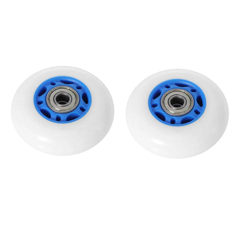 68mm x 24mm Wheels Replacement for Ripster Ripsurf Caster Board RipRider FlashRider PowerRider 360 Caster Trike Kids Scooter Skateboarded CasterBoard Parts Blue (2 Pack) on white background.