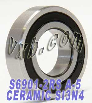 6901-2RS Ceramic Bearing 12x24x6 Stainless Steel Sealed ABEC-5 Bearings - VXB Ball Bearings