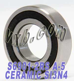 6901-2RS Ceramic Bearing 12x24x6 Stainless Steel Sealed ABEC-5 Bearings - VXB Ball Bearings