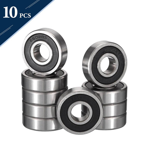 6902-2RS Deep Groove Ball Bearings Pack Of 10 With Double Rubber Seals, Pre Lubricated Chrome Steel GCr15, ID 15Mm OD 28Mm Width 7Mm