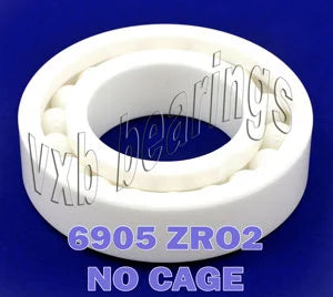 6905 Full Complement Ceramic Bearing 25x42x9 ZrO2 - VXB Ball Bearings