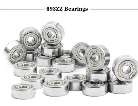 30Pcs 693ZZ Ball Bearings, High Speed Silent Small Bearing Deep Groove Double Shield Bearing Miniature Carbon Steel Bearings