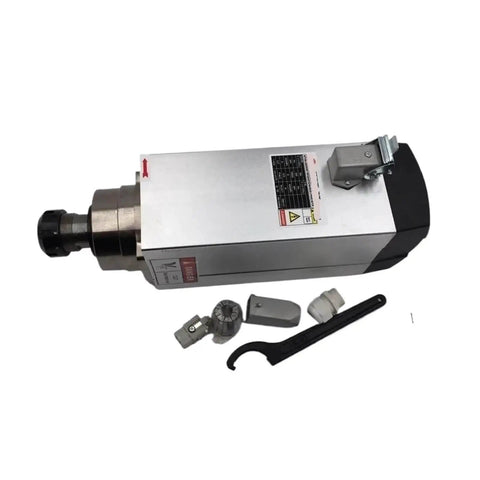 Powerful 6KW 8HP 220V Square Spindle Motor Kit With Air Cooled Design Four Bearing Set 7.5KW VFD Inverter And ER32 Chuck