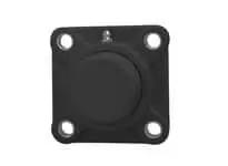 Front view of 1-3/8 in Sealed Single-Row Ball Bearing 4-Bolt Flange with Stainless Set Screw Insert, Closed Cover Polymer Housing
