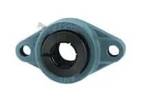 Front view of 1-7/16 in (36.5 mm) Accu-Loc 2-Bolt Flange Bearing Housing for 1.4375 in Shaft, Sealed Ball Bearing Insert