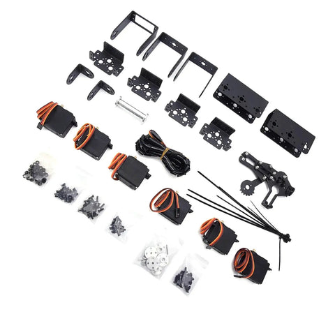 Components of Six Degree Of Freedom Robotic Arm Kit With Six Servo Motors Programmable Clamp Hand Claw for STEM Education