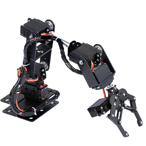 Six Degree Of Freedom Robotic Arm Kit With Six Servo Motors Programmable Clamp Hand Claw Manipulator for STEM Education