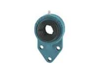 Front view of 1-1/2 Inch Wide Accu-Loc 3-Bolt Flange B Bracket Unit, Single bearing mount for linear slide systems, compact B-style mount.