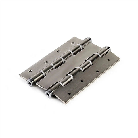 6 Inch Double Opening Door Hinge With Double Spring 360 Automatic Closing For Wooden Doors Gold, front angle view