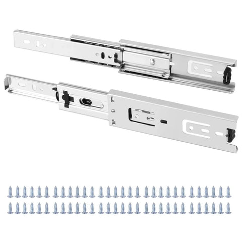 6 Inch Full Extension Drawer Slides With Quiet Operation 3 Section Ball Bearing Side Mounted Heavy Duty Drawer Slides Set Of 6 Pairs