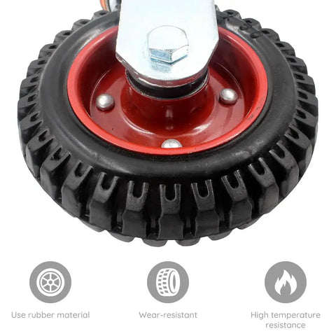 6 Inch Gate Caster With 360 Degree Rotation Spring Loaded Heavy Duty Fence Gate Wheels For Metal Tubes Includes Screws And Screwdriver Reinforced Ball Bearings For Smooth Movement On Grass Mud Gravel And Concrete, close-up of wheel