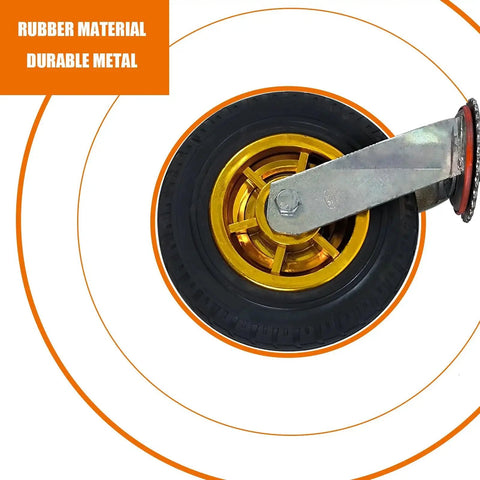 Close-up of a 6 Inch Gate Caster Wheel For Metal Swing Tube Gate And Farm Wooden Fence Gate 360 Degree Swivel Spring Loaded