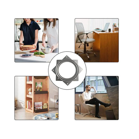 1 Pc 6 Inch Square Lazy Susan Turntable Bearing, Galvanized Steel Swivel Plate for kitchen, office, and furniture use
