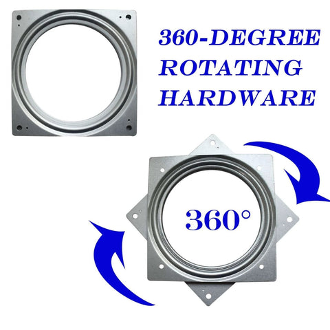 6 Pack 6 Inch Square Lazy Susan Hardware, Heavy Duty Zinc Plated Steel Turntable Bearings with Smooth 360 Rotation, 500 lb Load Capacity