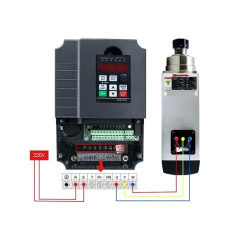 Beefed-Up 6KW Air Cooled CNC Spindle Motor Kit With ER32 Chuck VFD 220V 380V RS485 Aluminum Housing Dust Proof Design Easy Install
