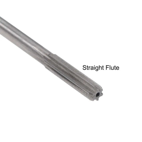 6mm Chucking Reamer For Lathe With HSS Cobalt M35 Alloy Pro Grade, D4 Tolerance, 6 Straight Flutes, Round Shank close-up view