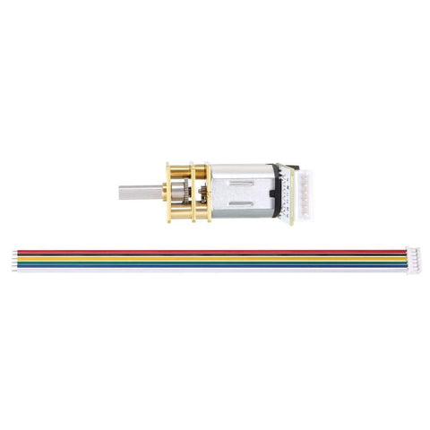 6V 1000RPM DC Gear Motor with Encoder Speed Velocity Measurement for Mini Car Balance Motor Encoder DIY, gold casing, D-shaft