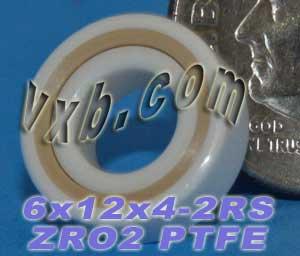 6x12x4 ZrO2 Full Ceramic Sealed Miniature Bearing - VXB Ball Bearings